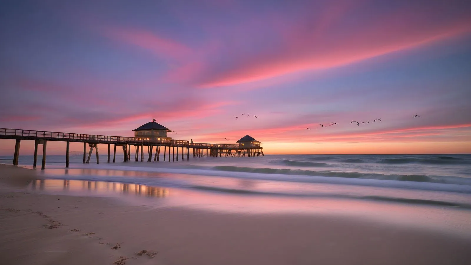 Gulf Pier Dawn wallpaper preview